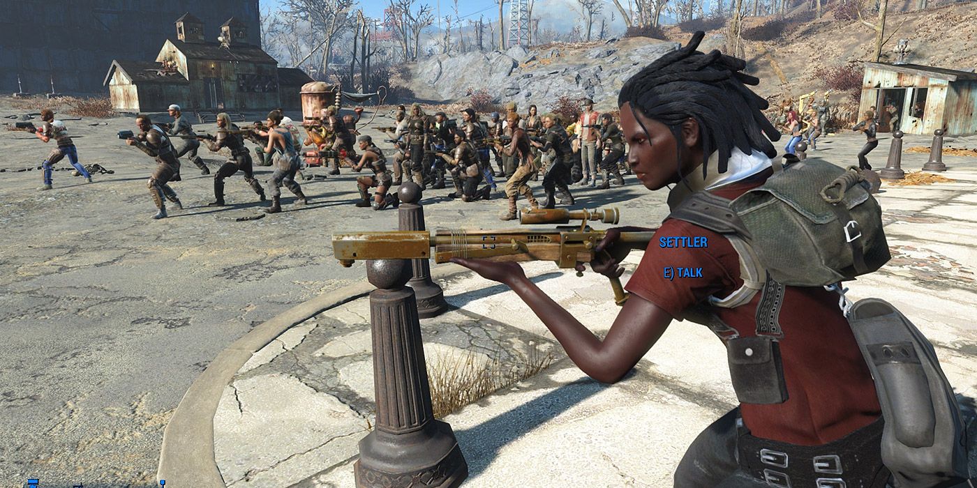 Settlers defend their home in Fallout 4