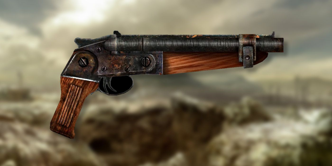 A shot of the Kneecapper Shotgun in Fallout