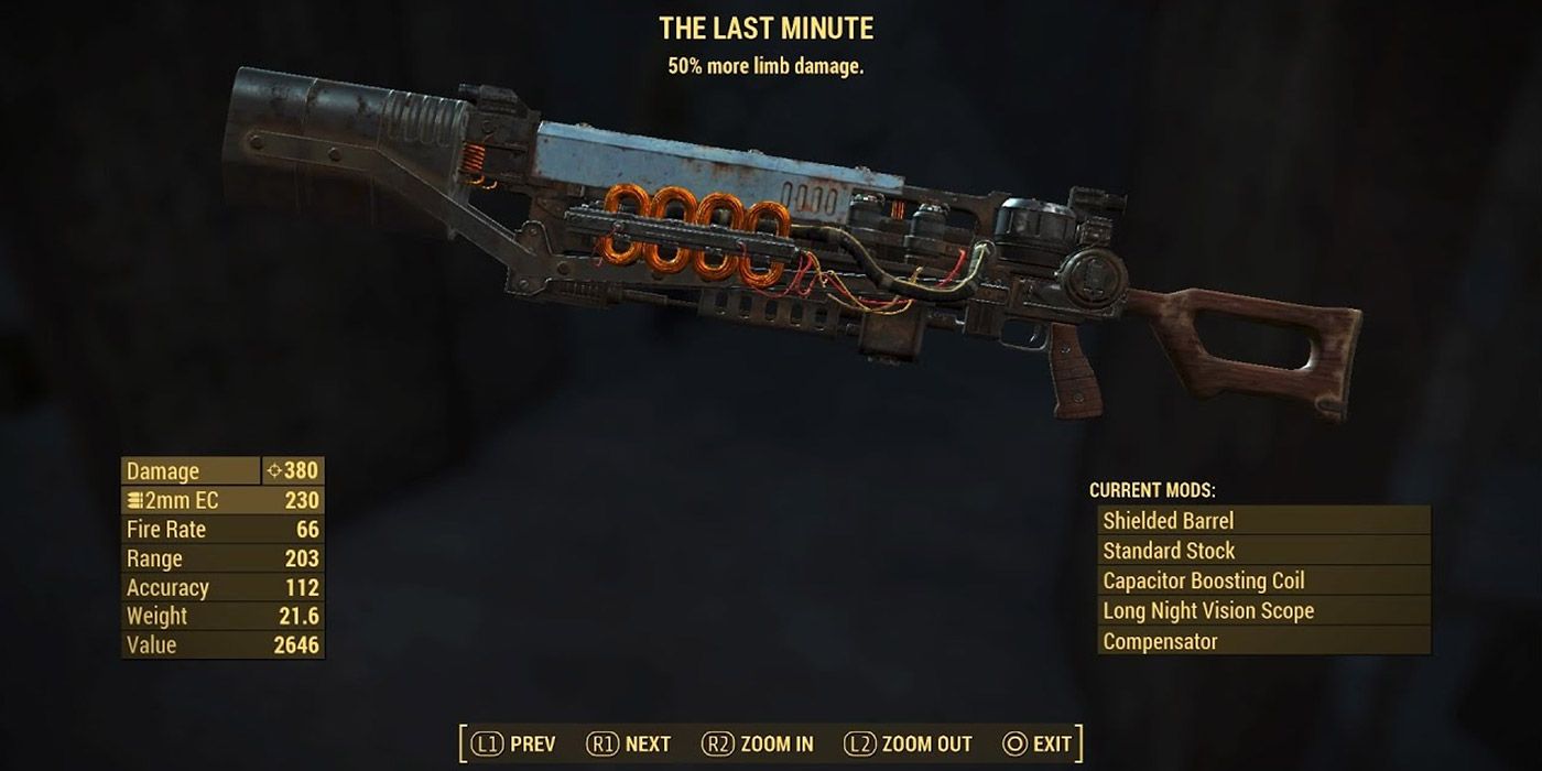 A shot the Last Minute gauss rifle in Fallout