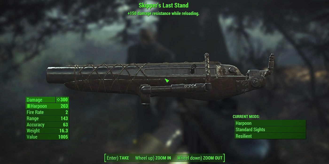 A shot of the Skipper's Last Minute shotgun in Fallout