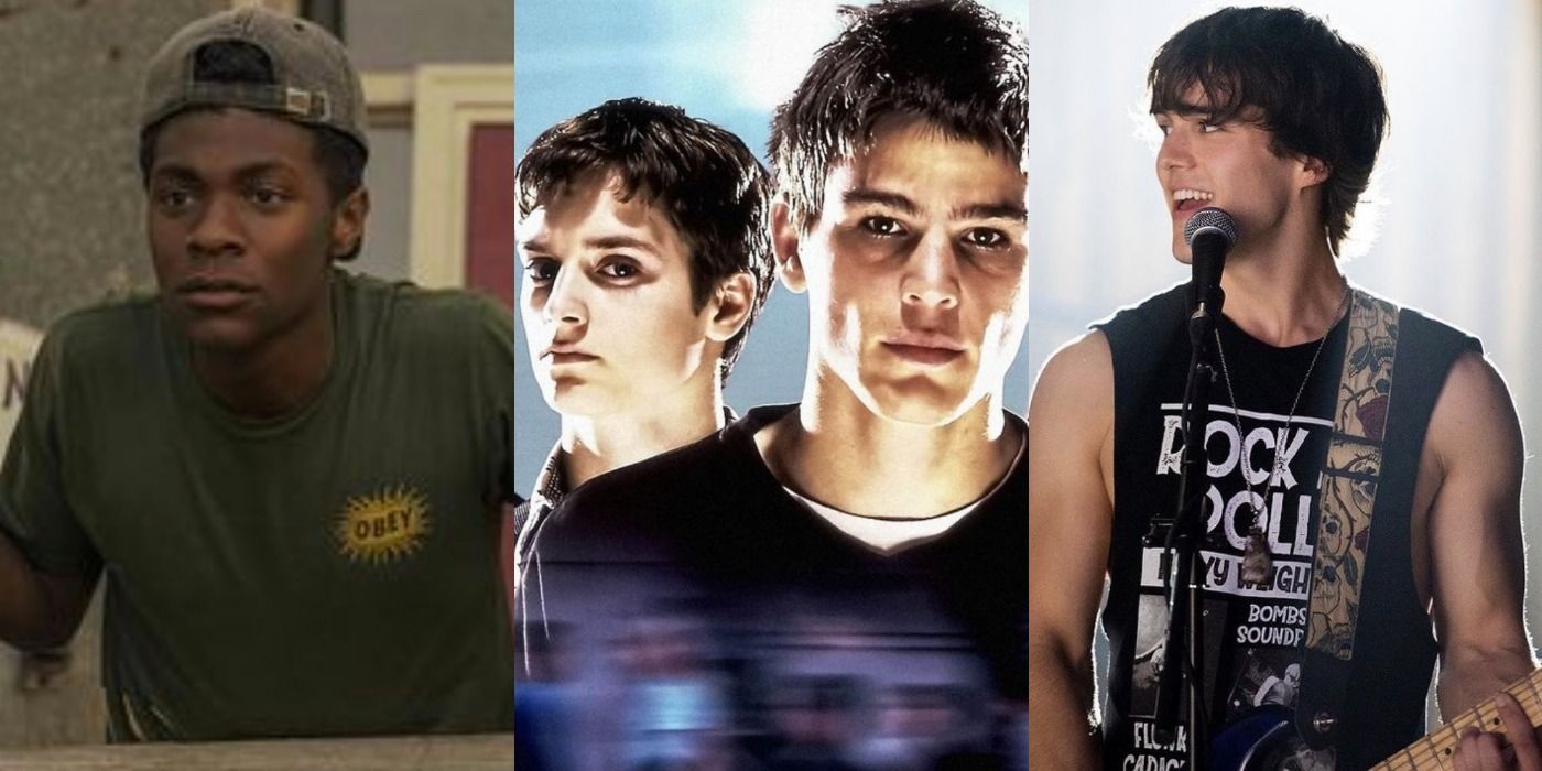 A split image depicts Pope in Outer Banks, Casey and Zeke in The Faculty, and Luke in Julie And The Phantoms