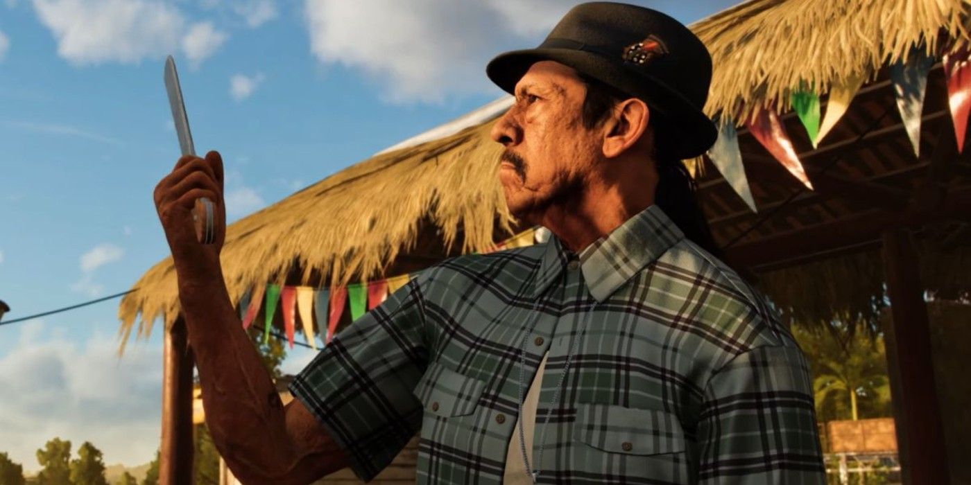 Far Cry 6 Danny Trejo holding a machete