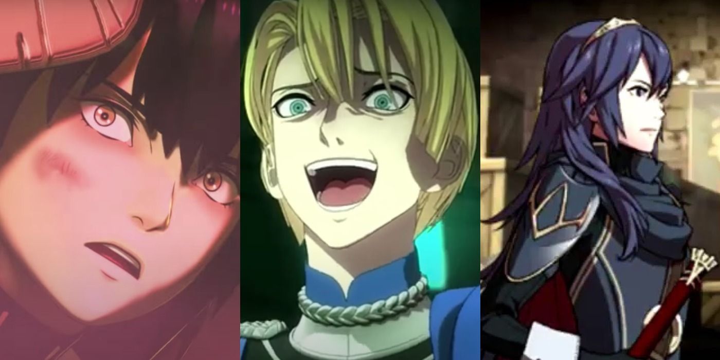 A split image of Otr, Dimitri, and Lucina in Fire Emblem