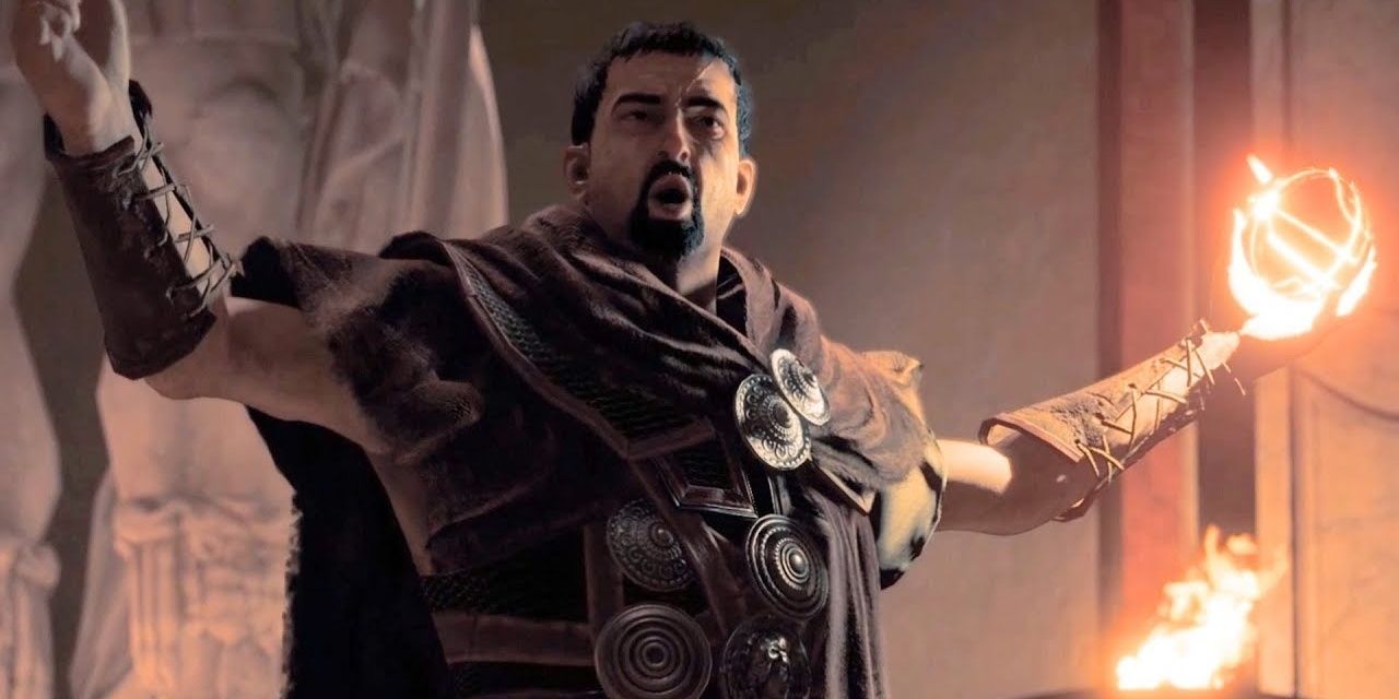 Flavius holds the Apple of Eden in Assassin's Creed: Origins 