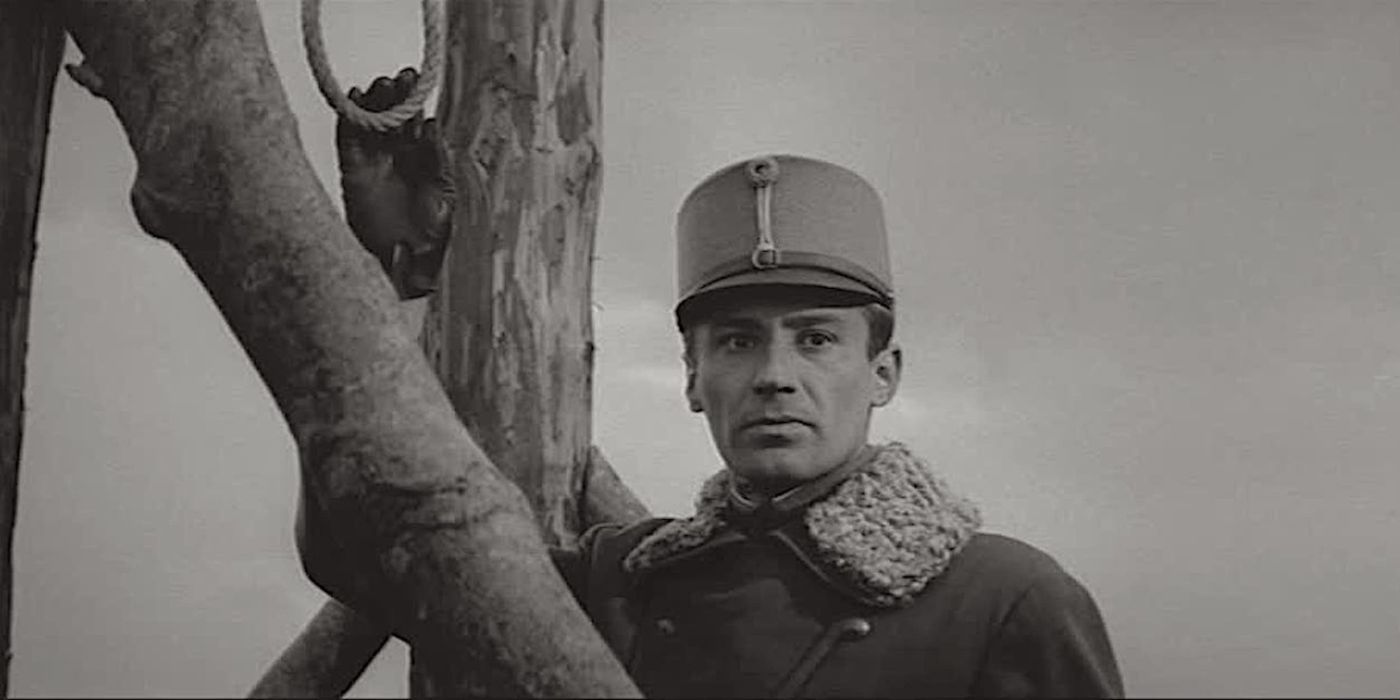 Lieutenant Apostol Bologa holding a noose and staring in the movie, Forest of the Hanged