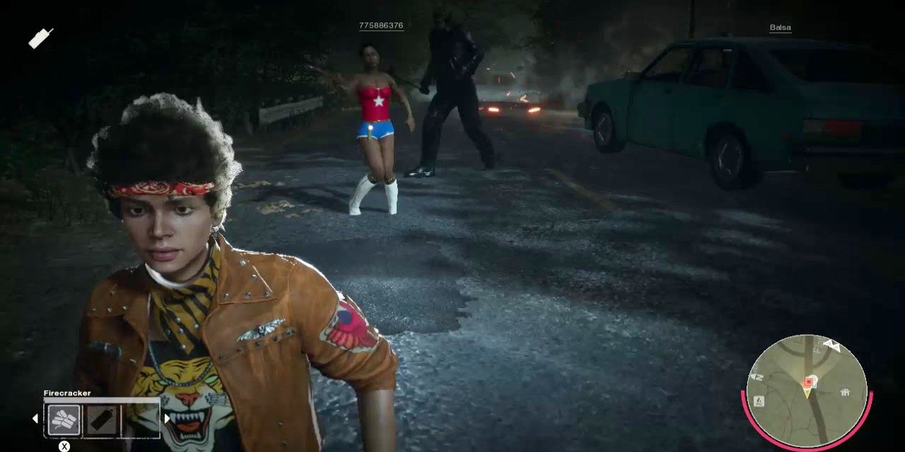 Fox runs away as Vanessa dances and Jason approaches in Friday the 13th: The Game.
