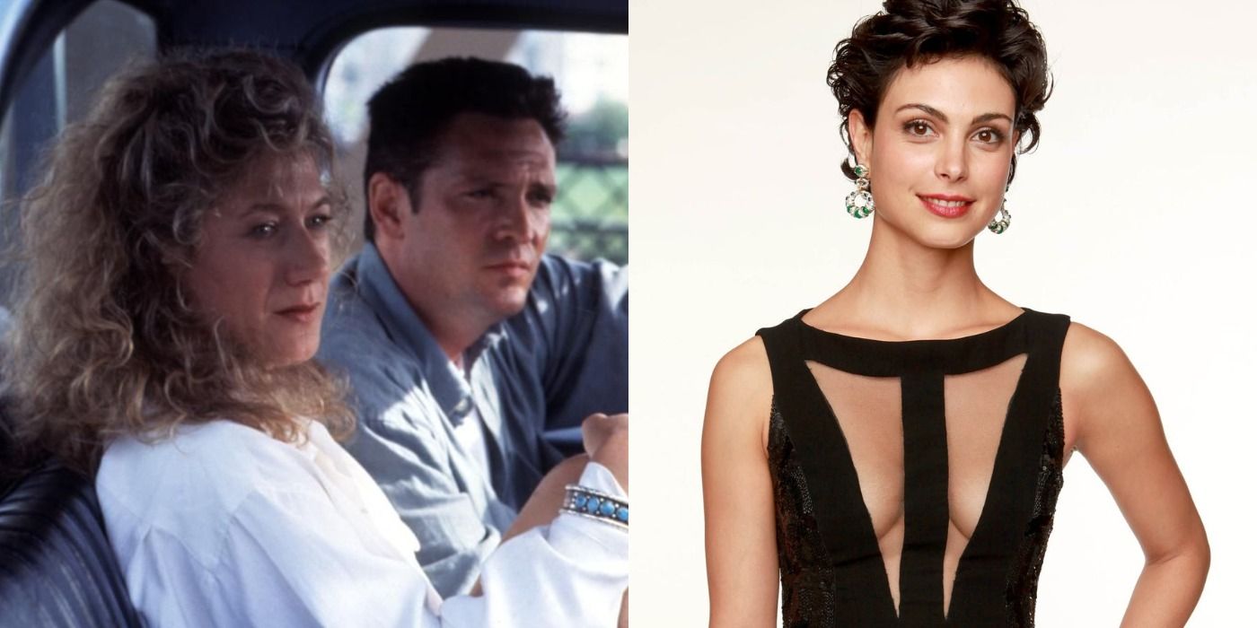 Split image showing Glen and Annie from Free Willy and actor Morena Baccarin