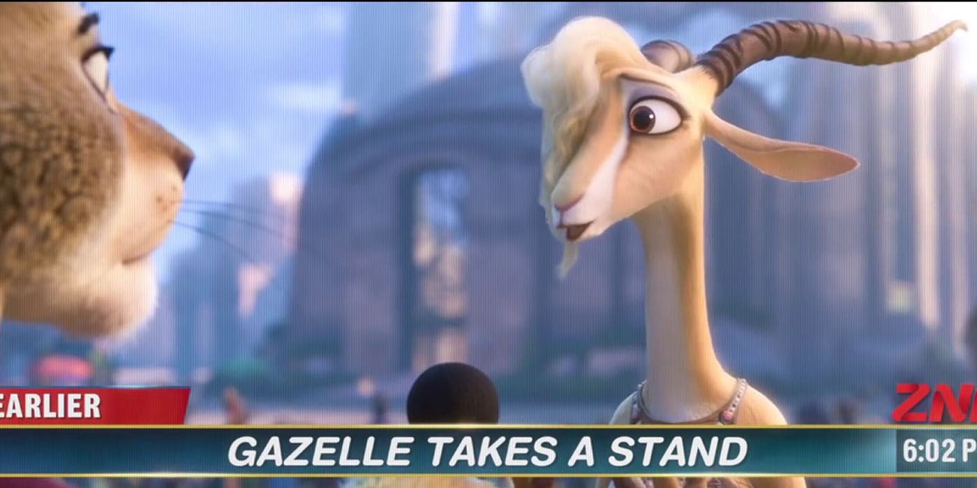 Gazelle is interviewed in Zootopia