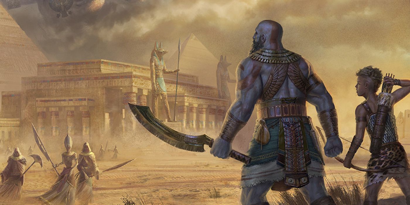 God of War concept art imagines Kratos in Egypt
