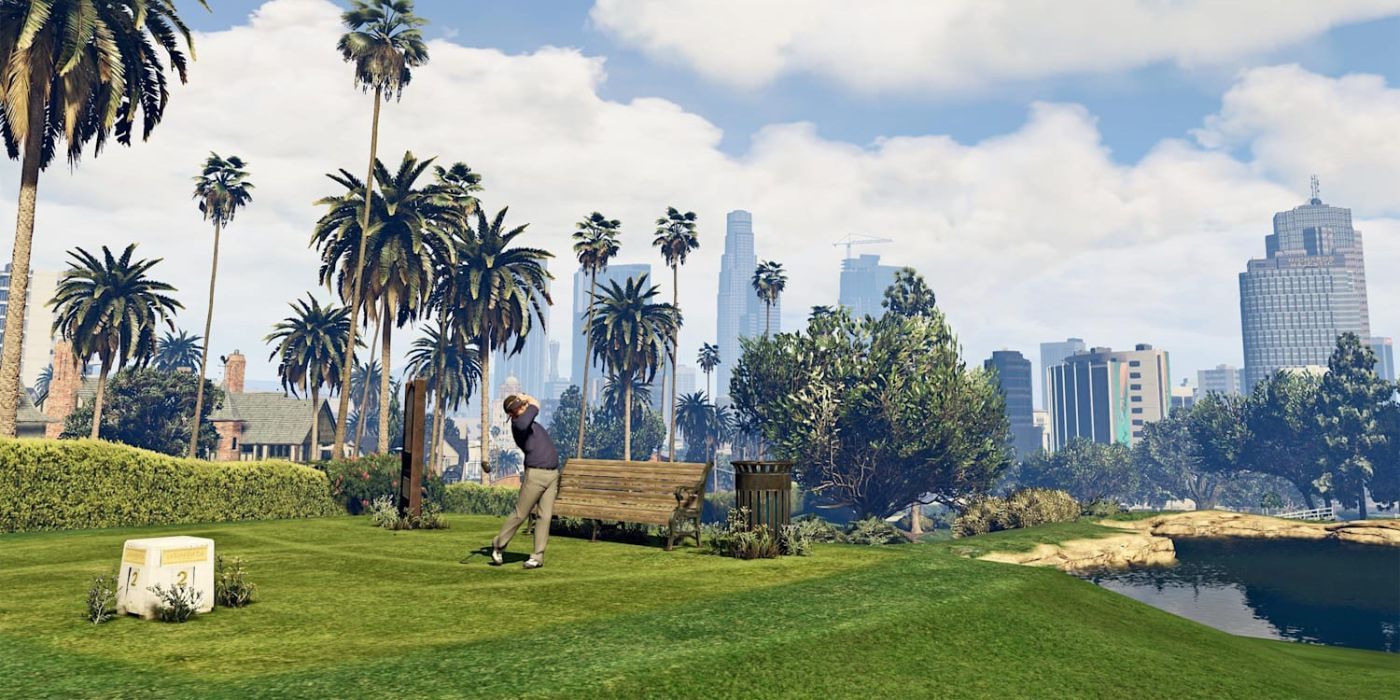 An image of Los Santos golf course in the video game, Grand Theft Auto 5