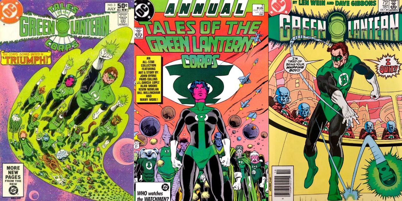 Split image of Tales of Green Lantern Corps 3, Annual 3, and Green Lantern 181
