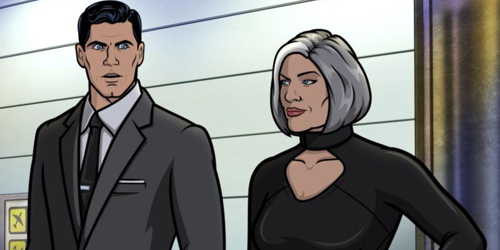 H Jon Benjamin as Sterling Archer and Jessica Walter as Malory Archer in Archer Season 12 Episode 3