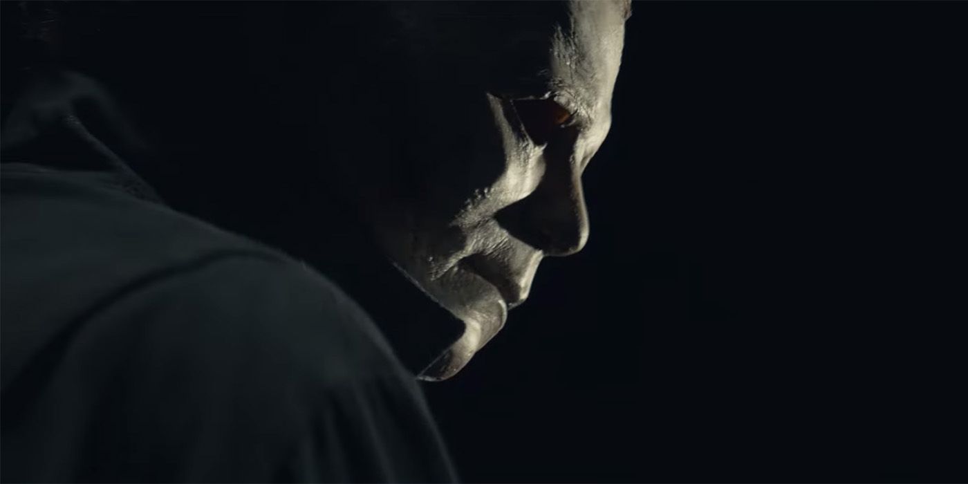 Michael Myers looks out into the darkness in Halloween Kills 