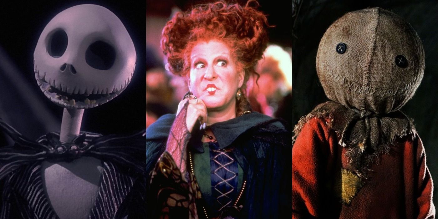 Compilation of the Halloween-themed movies The Nightmare Before Christmas, Hocus Pocus, and Trick R Treat.