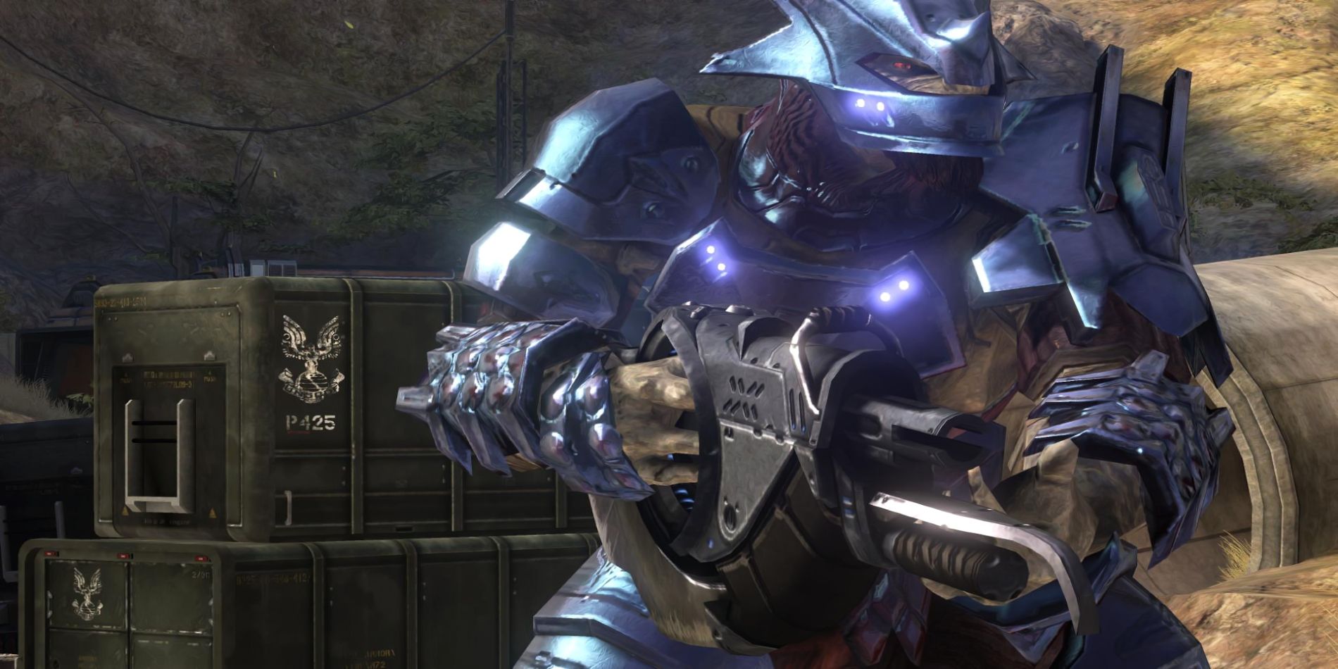 A Covenant soldier from the Halo video game franchise.
