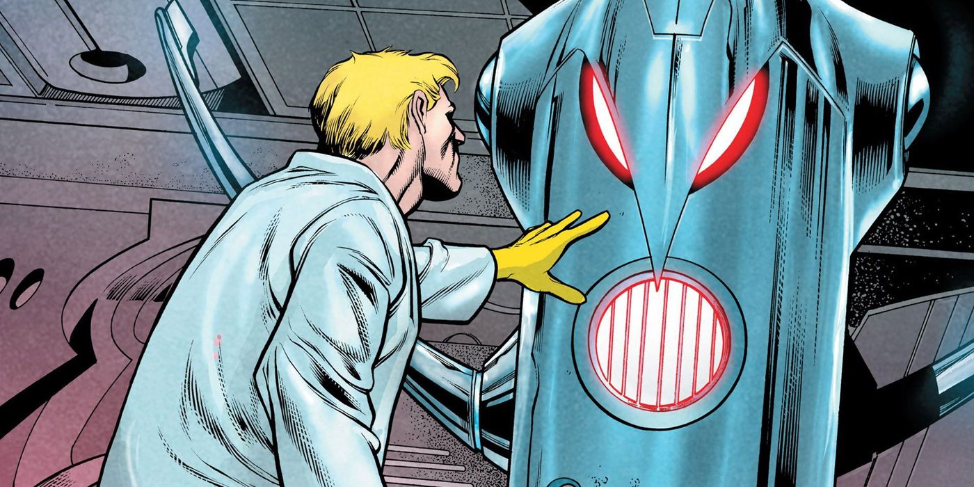 Hank Pym cria Ultron em Os Vingadores.