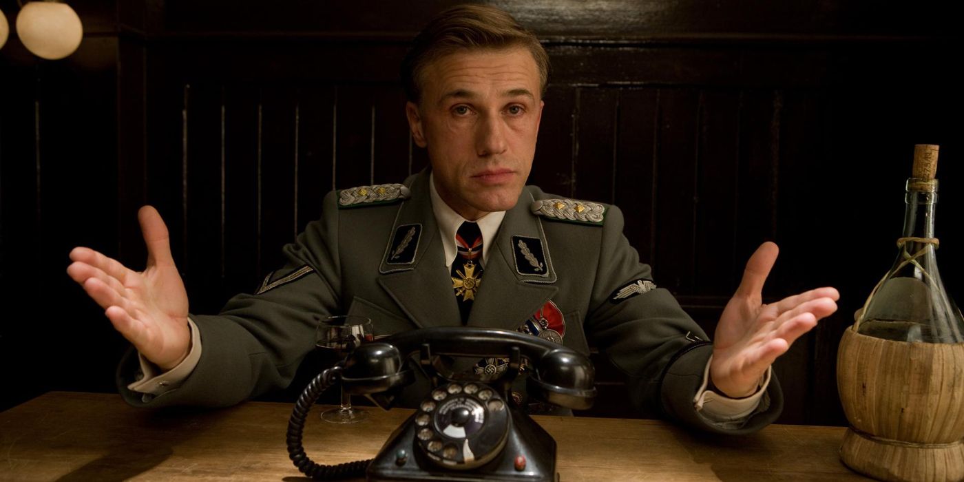 Hans Landa with a phone in Inglourious Basterds