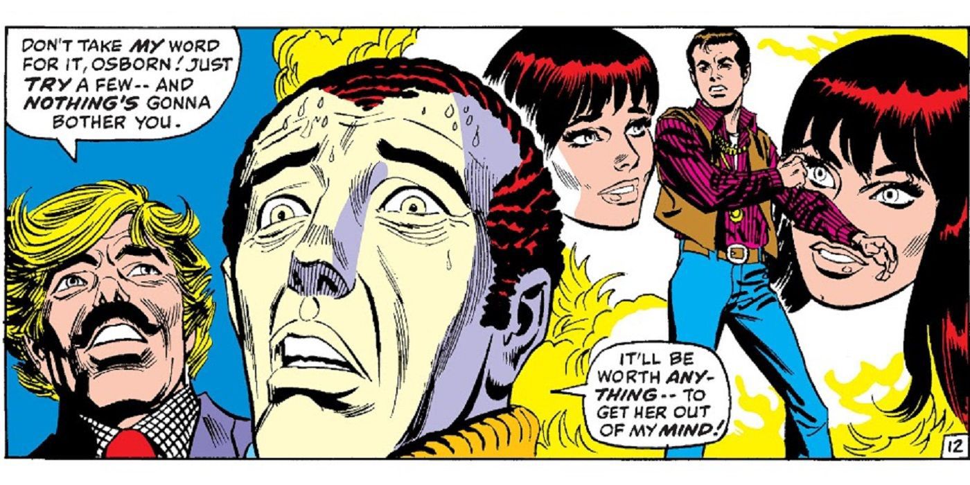 Harry Osborn tormented by Mary Jane Watson.