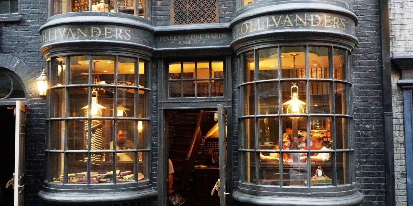 The exterior from Ollivander's Wand Shop from the Harry Potter franchise
