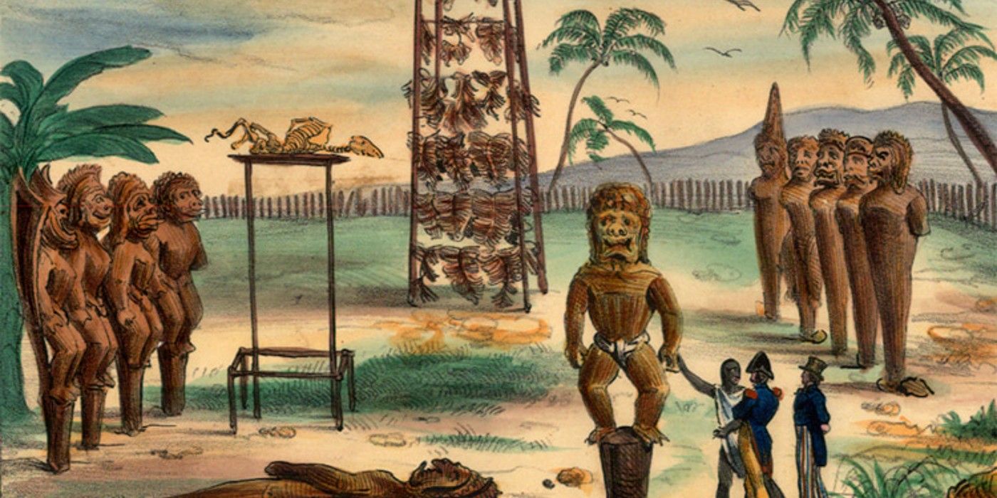 A painting depicting the gods of Hawaii