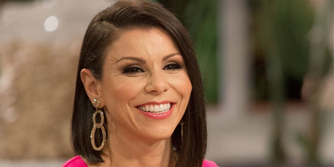 Heather Dubrow smiling on a reunion for RHOC
