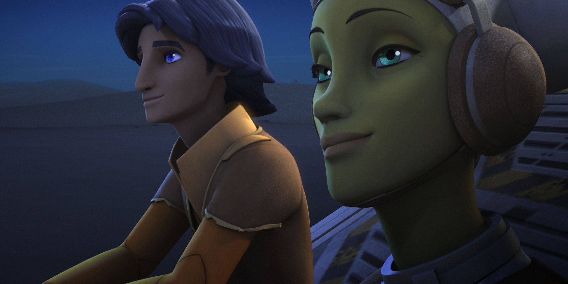 Hera Syndulla and Ezra Bridger looking hopeful in Star Wars Rebels season 1