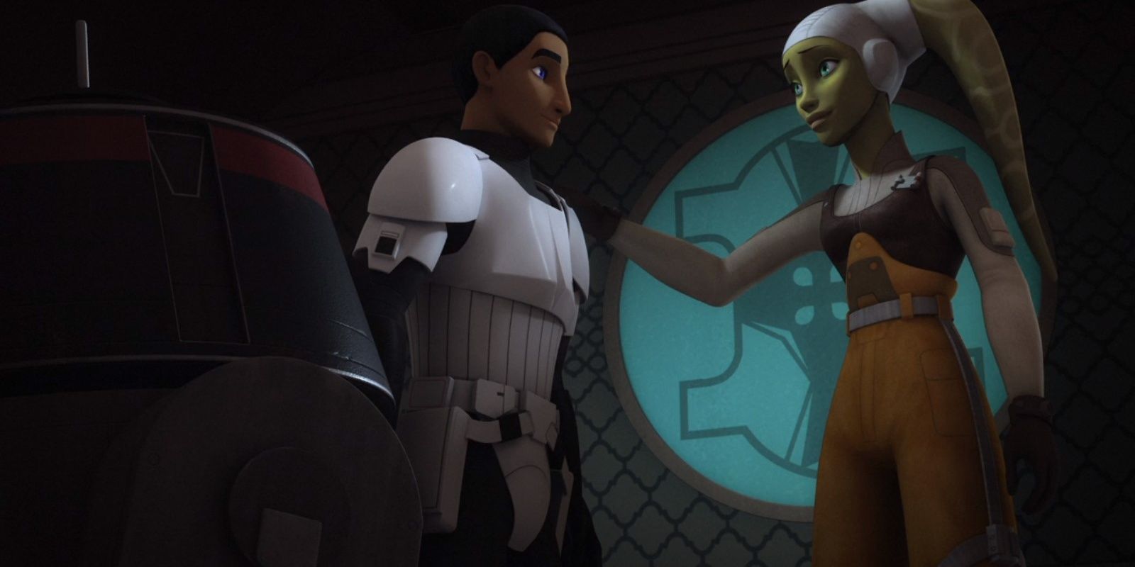 Hera with Ezra and Chopper in Star Wars Rebels season 3 episode Hera's Heroes