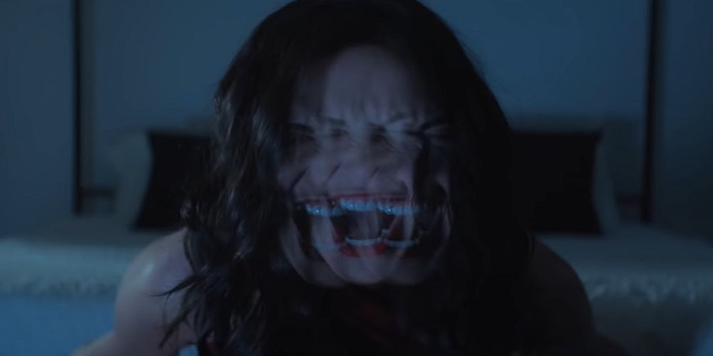 A still showing Jenn screaming from the trailer for the Netflix exclusive horror movie Hypnotic.