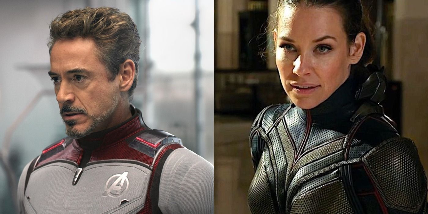 Split image of Iron Man in Avengers: Endgame and Hope van Dyne in Ant-Man and the Wasp 