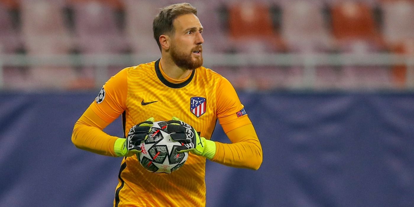 Jan Oblak playing in the Champions League for Atletico Madrid