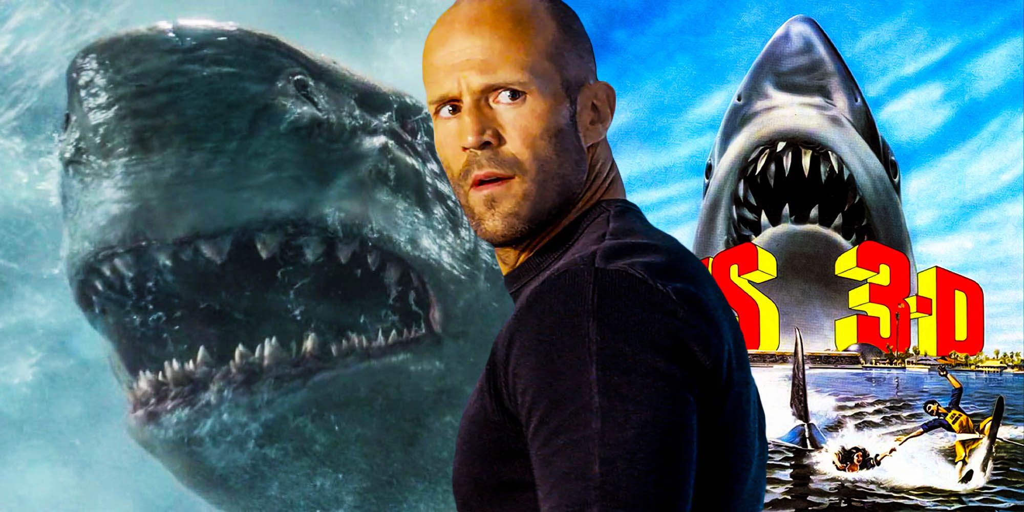 Jason Statham The meg Jaws 3d multiple sharks concept