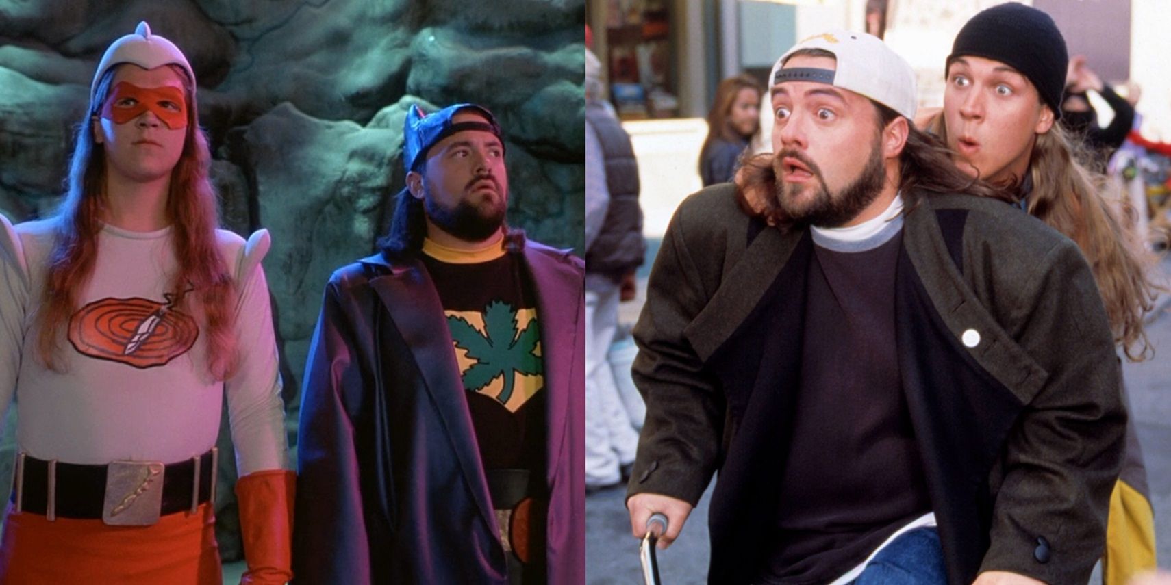 Jay and Silent Bob dressed as Bluntman and Chronic in Jay and Silent Bob Strike Back