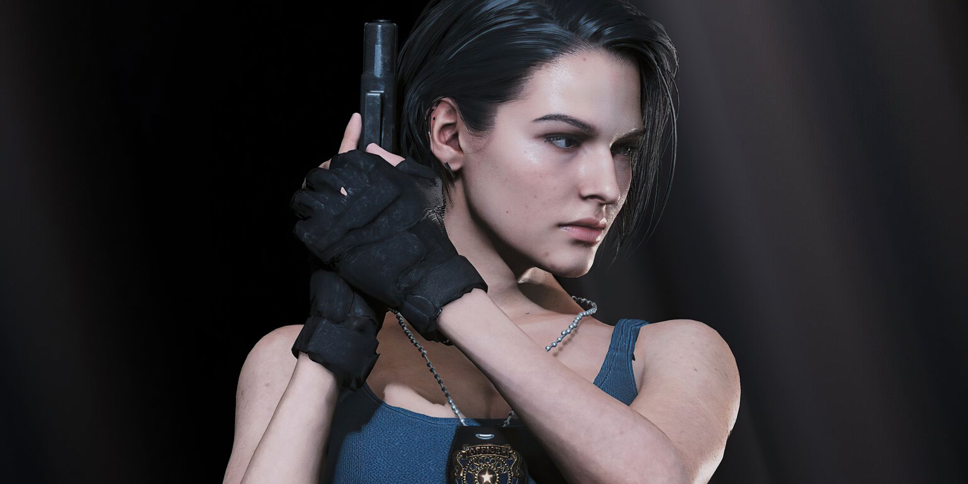 Jill Valentine from the Resident Evil 3 video game remake.