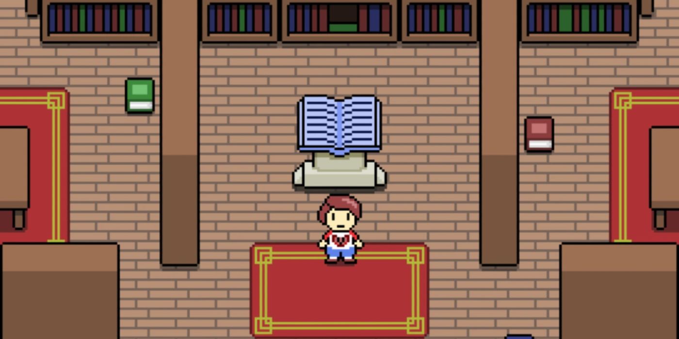 Um menino está em uma biblioteca vazia em Jimmy & the Pulsating Mass.