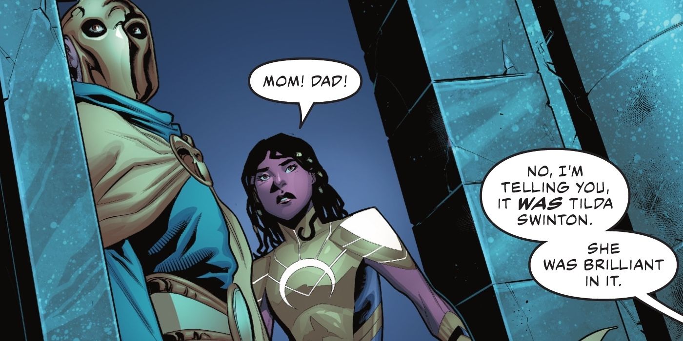 Naomi and Doctor Fate find Constantine tallking to her parents