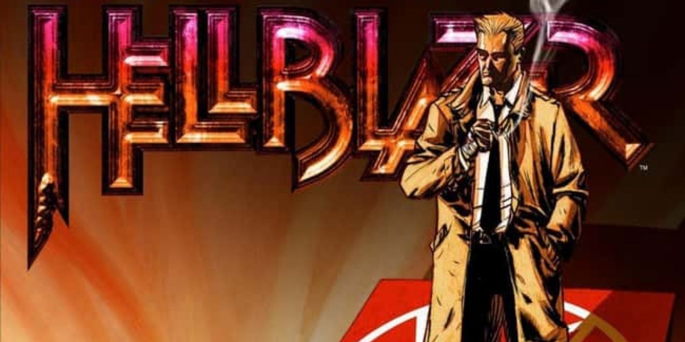 John Constantine holding a cigarette on the cover of Dangerous Habits