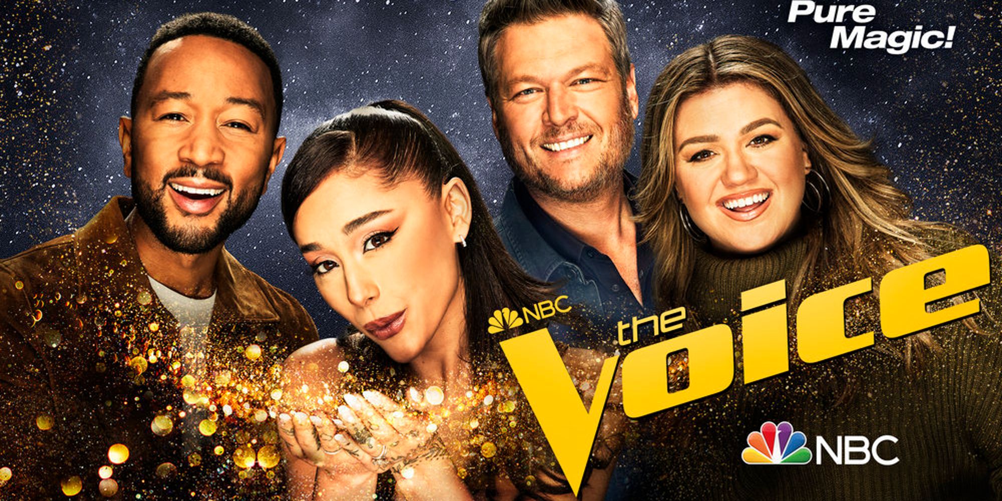 John Legend, Ariana Grande, Blake Shelton, and Kelly Clarkson on The Voice season 21