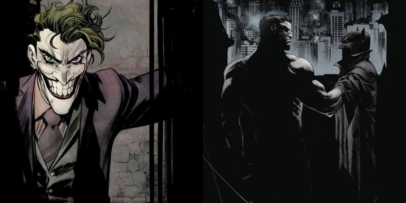 Cover artworks for White Knight featuring Joker and Batman