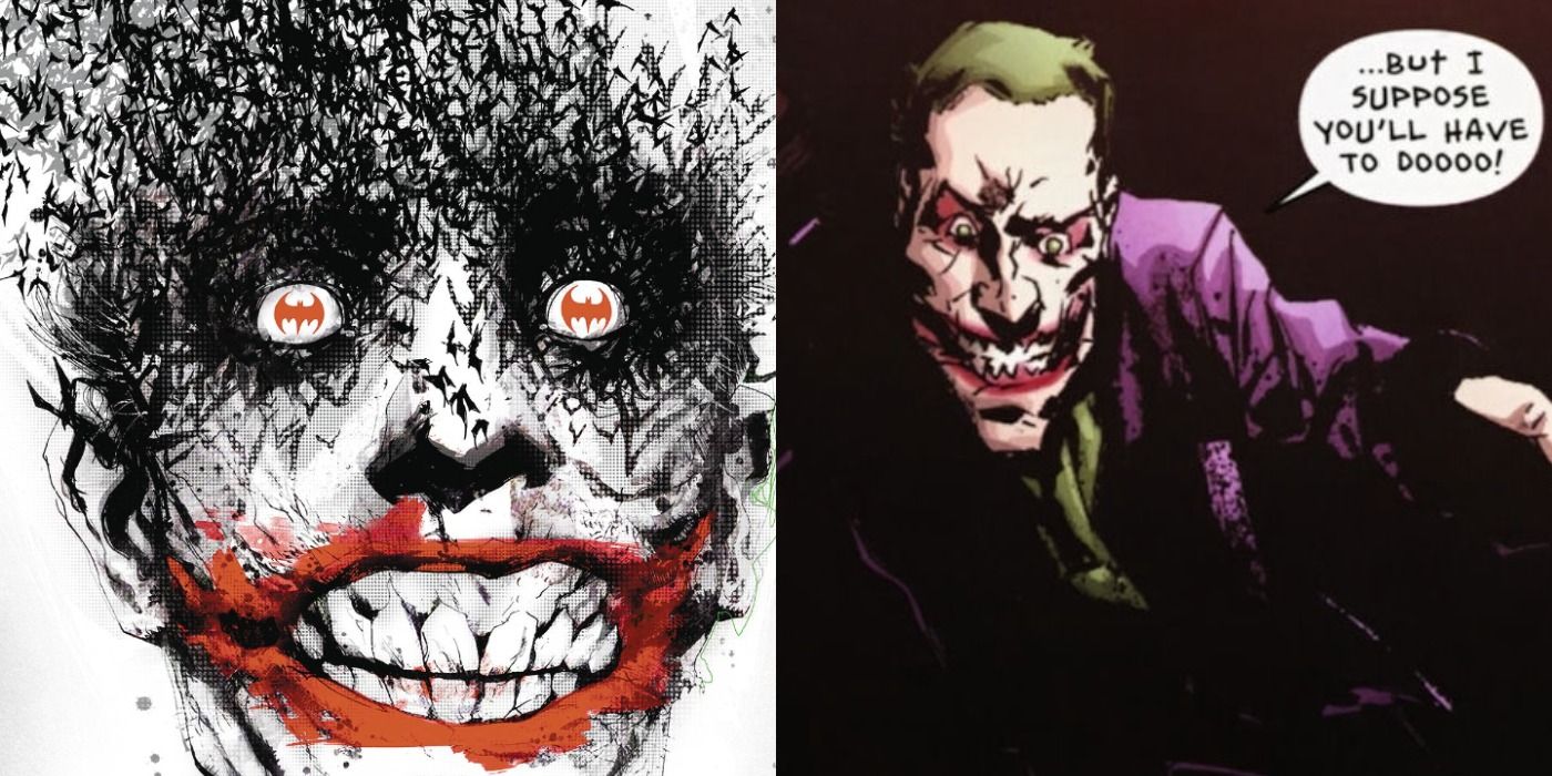 Joker on the cover of Detective Comics #880 and him fighting Dick Grayson&rsquo;s Batman
