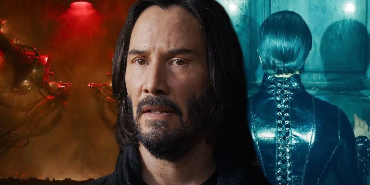 Keanu Reeves as Neo, Machines and Trinity in Matrix Resurrections