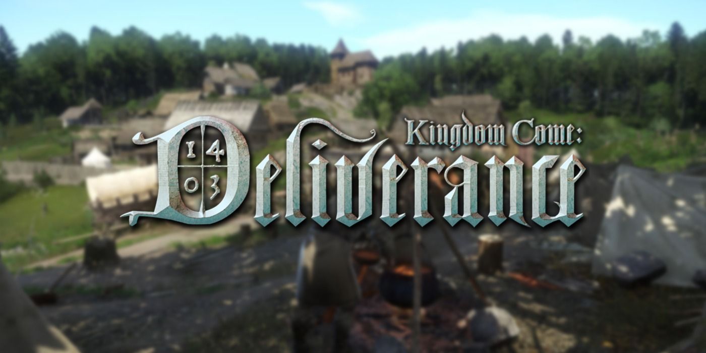 Kingdom Come Deliverance Logo on Blured Landscape