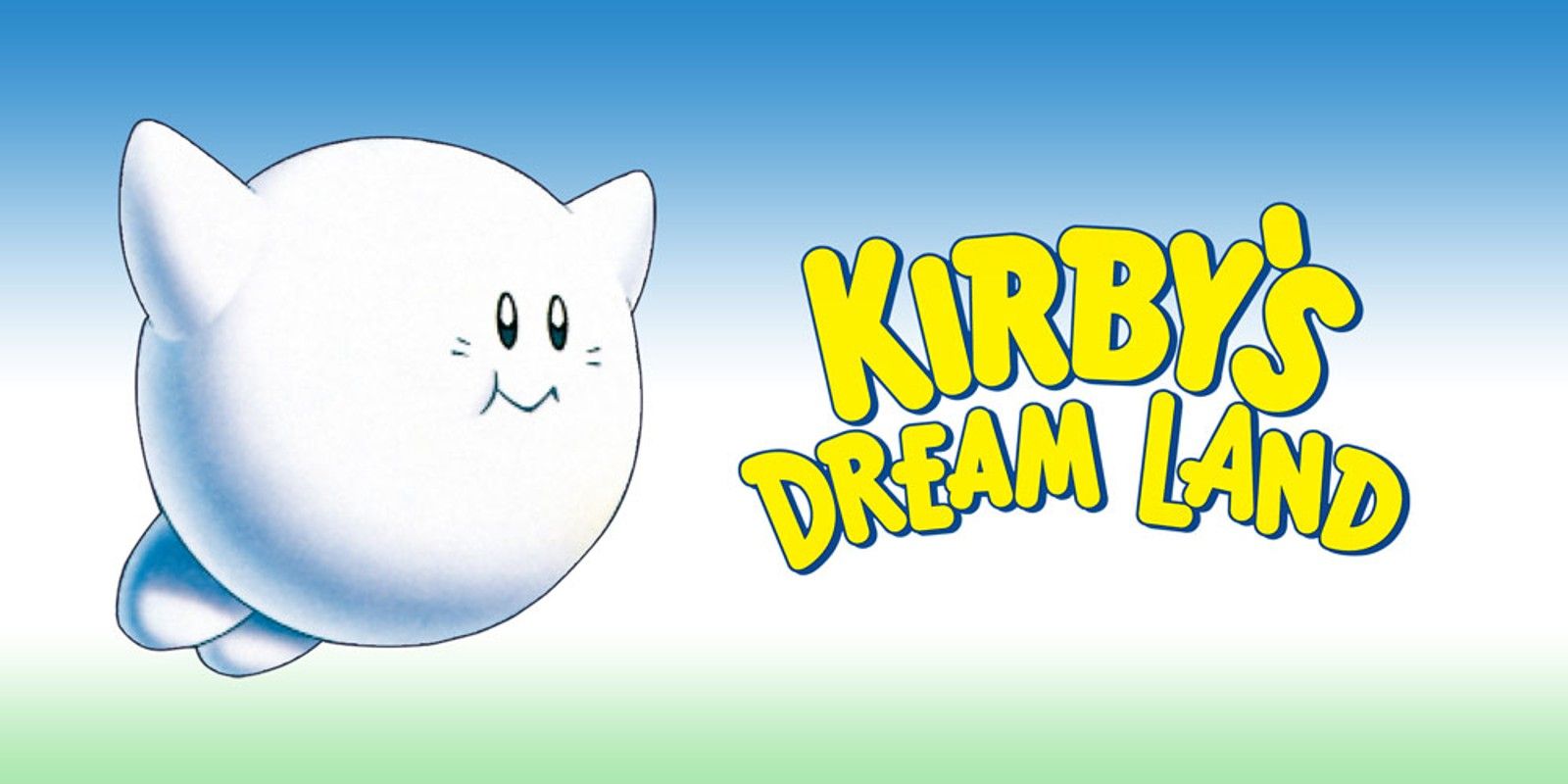 Promotional art for the Game Boy game Kirby's Dream Land.