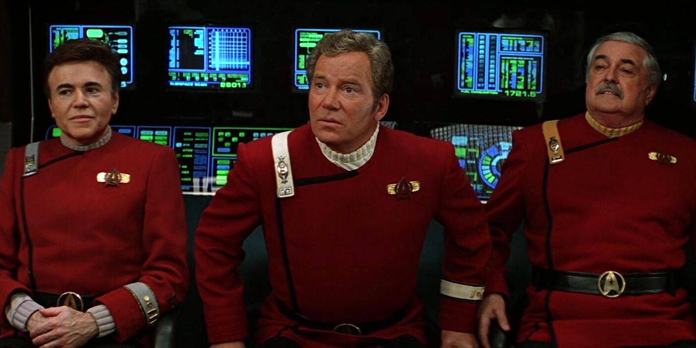 Kirk, Scott, and Chekov aboard the Enterprise B