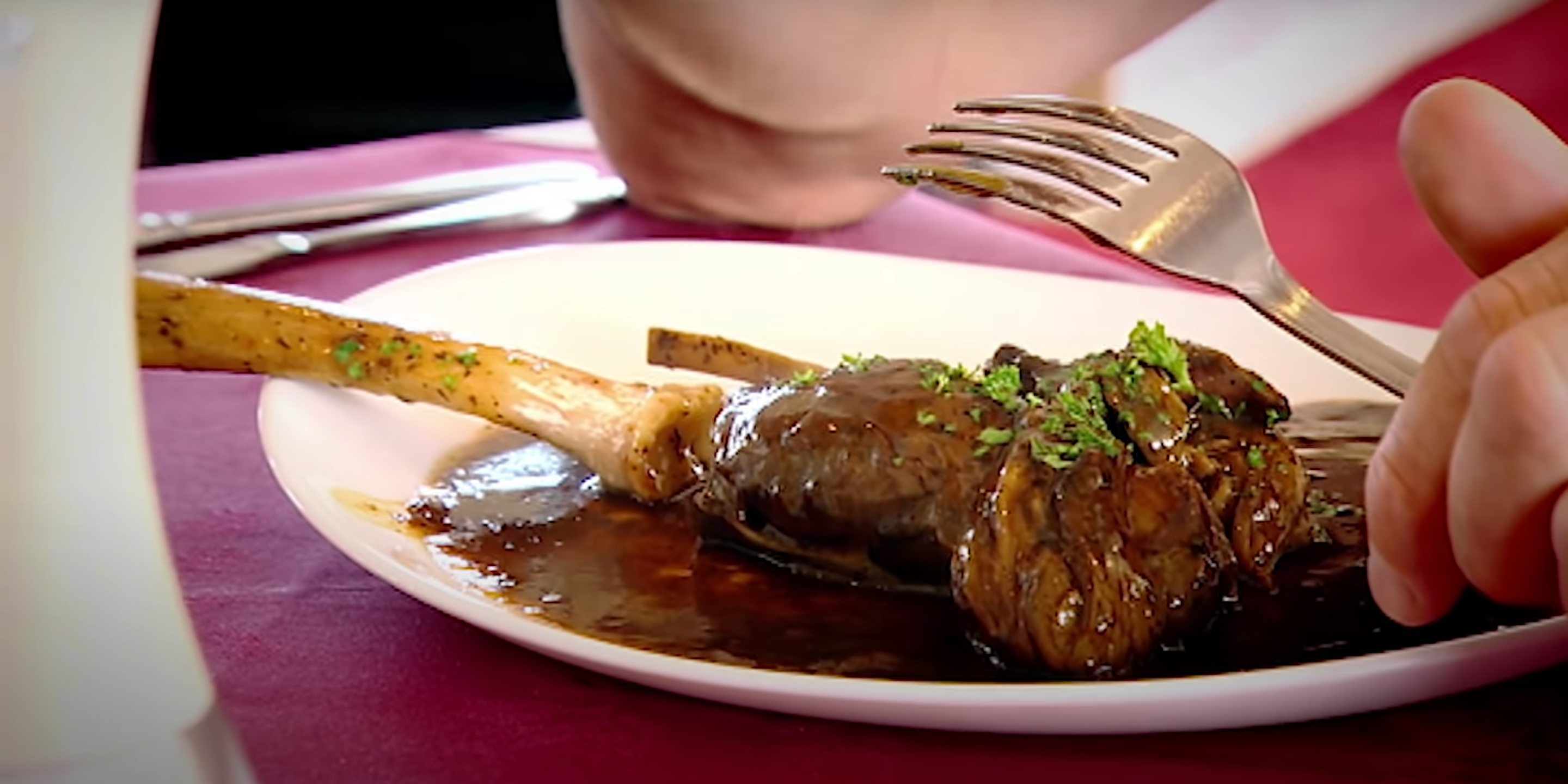 An image of the lamb shank served to Gordon at the Dovecote Bistro.