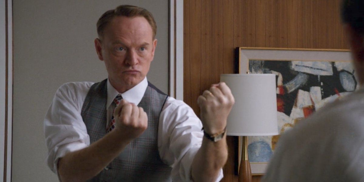 Lane Pryce fights Pete in the office in Mad Men