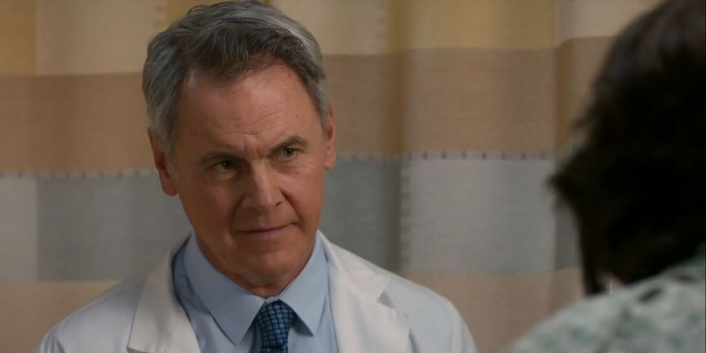 Seattle Presbyterian Hospital chief Larry Maxwell gets briefed about Bailey's condition in Grey's Anatomy