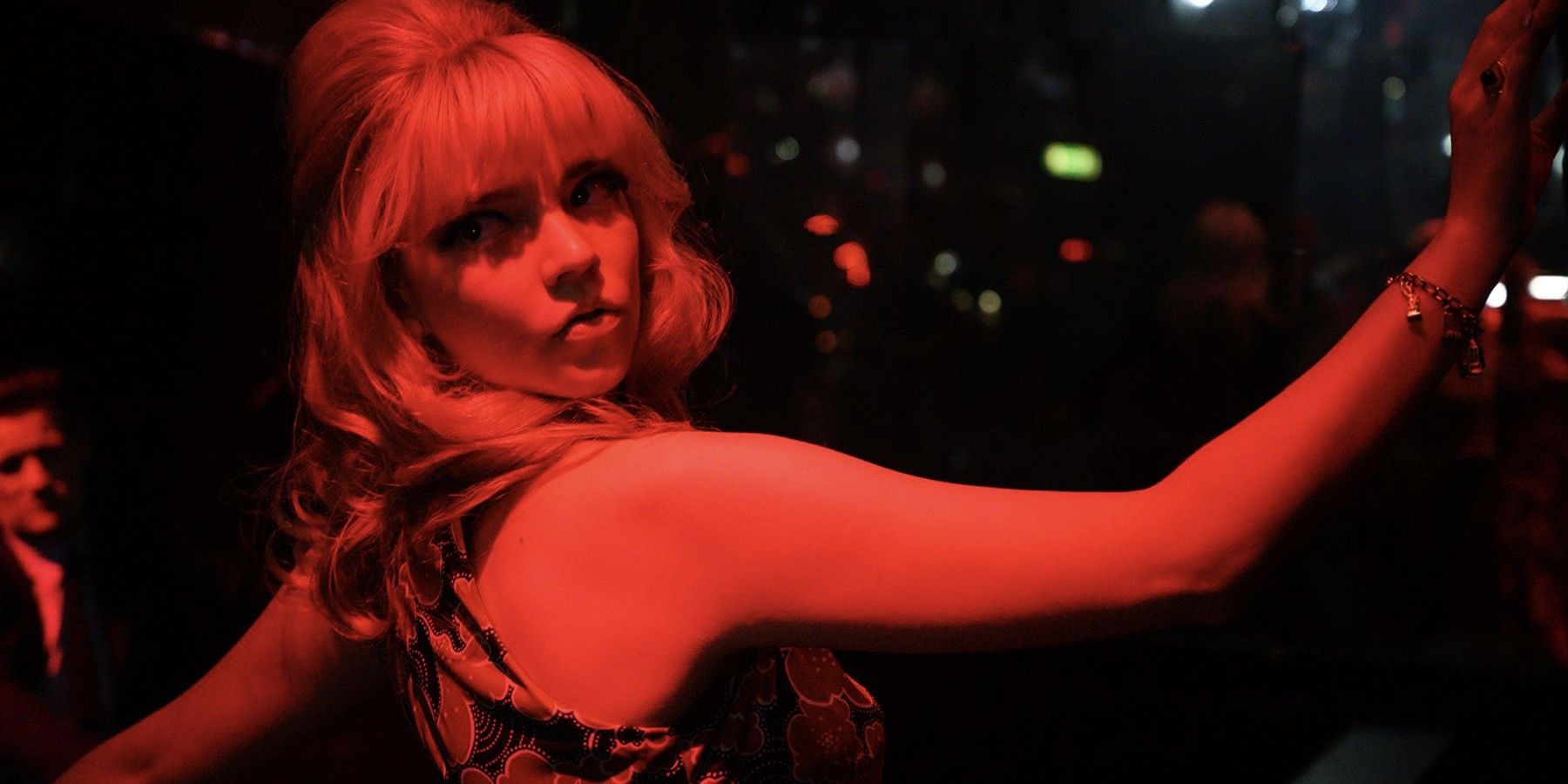 Anya Taylor-Joy in red light in Last Night In Soho