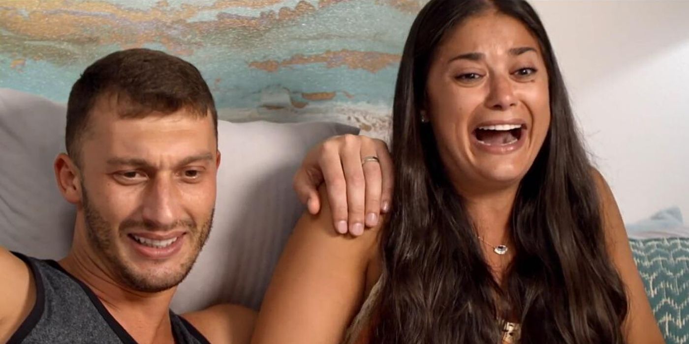 Loren and Alexei Brovarnik 90 Day Fiancé laughing while filming Pillow Talk