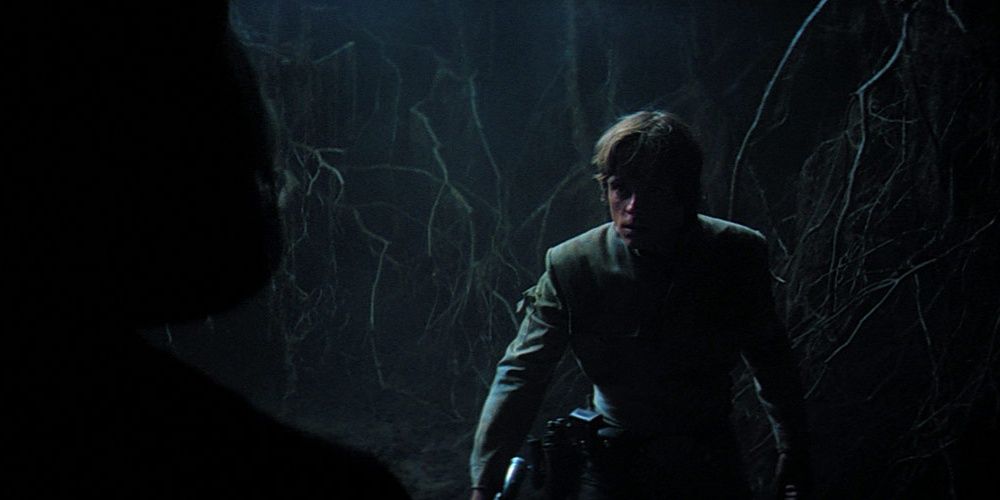 Luke Skywalker entering the Cave of Evil 