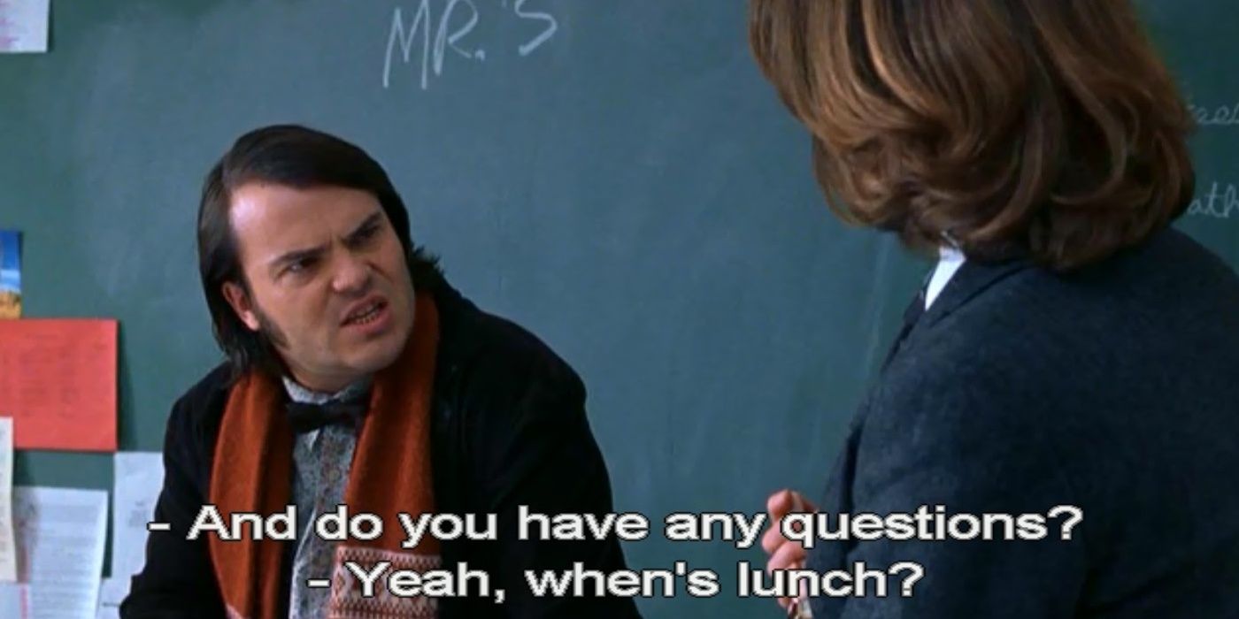 Dewey perguntando sobre o almoço na School of Rock